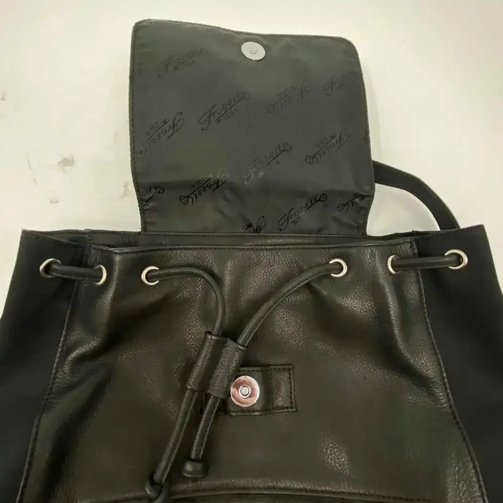 Fossil Black Backpack | OS Regular | Classic Solid Bag for Women